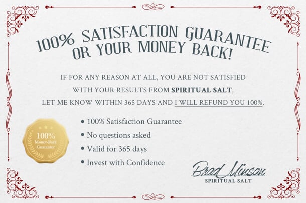 Spiritual Salt Money Back Guarantee