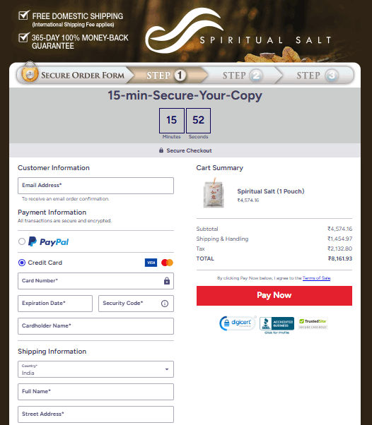 Spiritual Salt Checkout Page